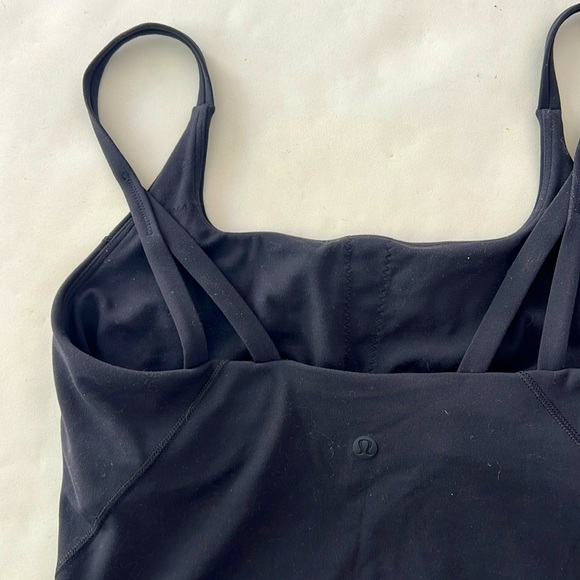 Lululemon Strappy Nulu Shelf Bra Sports Tank Top Black Size 6 - Picture 6 of 8